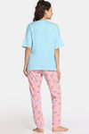 Rosaline Purrfect Dreams Knit Cotton Pyjama Set - Tickled Pink — thumbnail 3